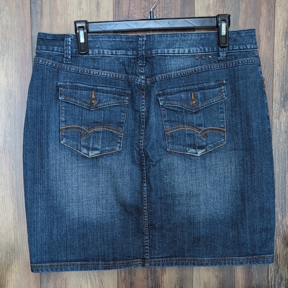 L.A. Blues Dark Blue Denim Mini Jean Skirt 20 C702